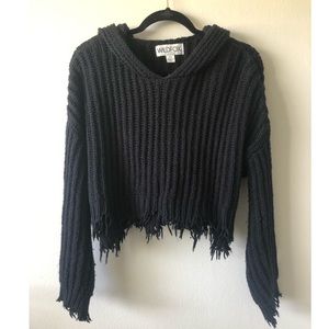 Wildfox cropped knitted hoodie